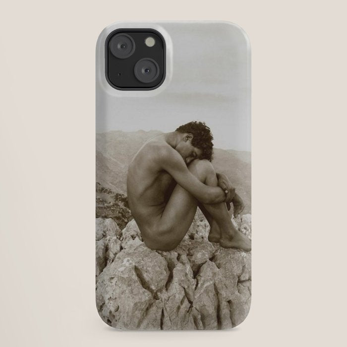 Caino' Male Nude black and white photograph / black and white photography by Wilhem von Gloeden iPhone Case