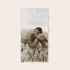 Caino' Male Nude black and white photograph / black and white photography by Wilhem von Gloeden Bath Towel