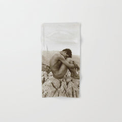 Caino' Male Nude black and white photograph / black and white photography by Wilhem von Gloeden Bath Towel