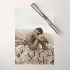Caino' Male Nude black and white photograph / black and white photography by Wilhem von Gloeden Wrapping Paper