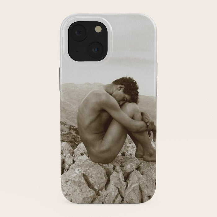 Caino' Male Nude black and white photograph / black and white photography by Wilhem von Gloeden iPhone Case