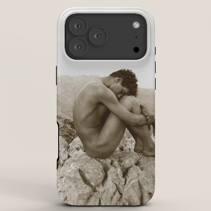 Caino' Male Nude black and white photograph / black and white photography by Wilhem von Gloeden iPhone Case