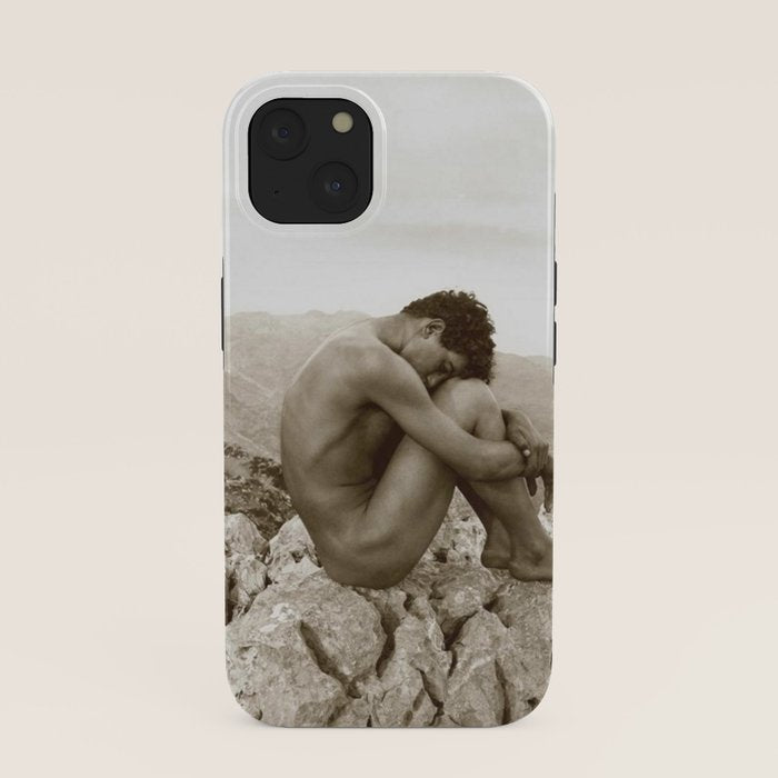 Caino' Male Nude black and white photograph / black and white photography by Wilhem von Gloeden iPhone Case