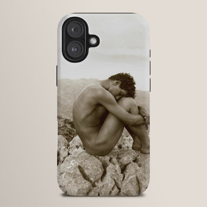Caino' Male Nude black and white photograph / black and white photography by Wilhem von Gloeden iPhone Case