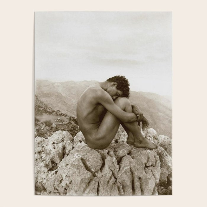 Caino' Male Nude black and white photograph / black and white photography by Wilhem von Gloeden Poster