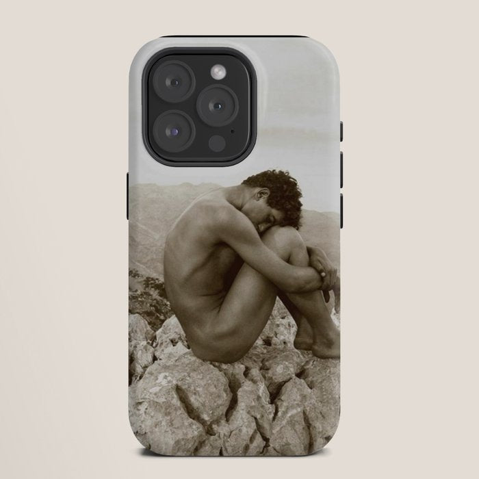 Caino' Male Nude black and white photograph / black and white photography by Wilhem von Gloeden iPhone Case