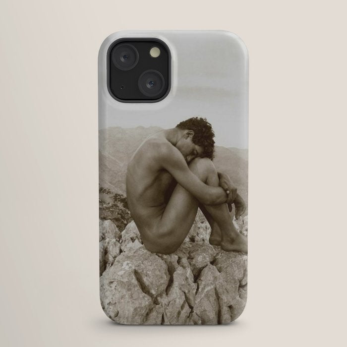 Caino' Male Nude black and white photograph / black and white photography by Wilhem von Gloeden iPhone Case