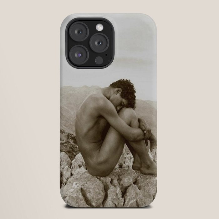 Caino' Male Nude black and white photograph / black and white photography by Wilhem von Gloeden iPhone Case