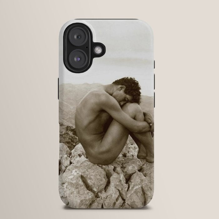 Caino' Male Nude black and white photograph / black and white photography by Wilhem von Gloeden iPhone Case