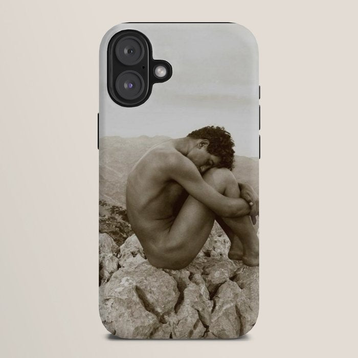 Caino' Male Nude black and white photograph / black and white photography by Wilhem von Gloeden iPhone Case