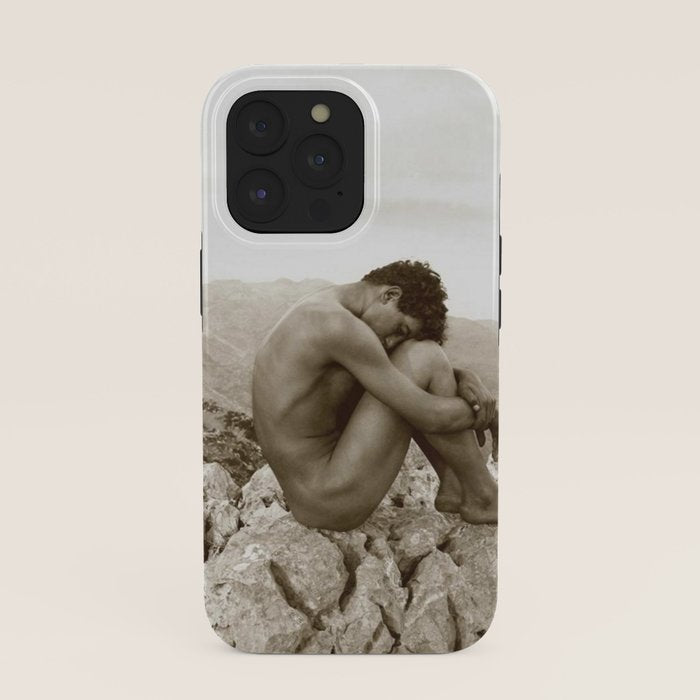 Caino' Male Nude black and white photograph / black and white photography by Wilhem von Gloeden iPhone Case