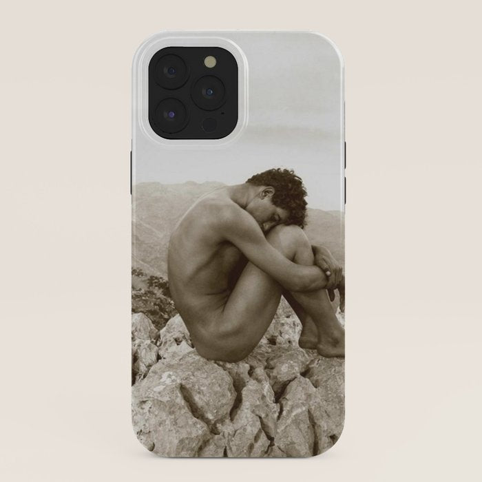 Caino' Male Nude black and white photograph / black and white photography by Wilhem von Gloeden iPhone Case