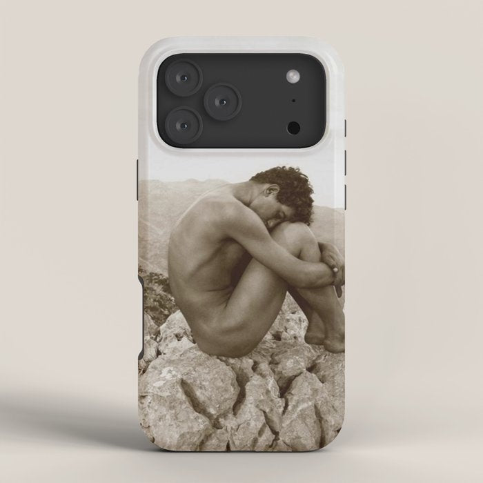 Caino' Male Nude black and white photograph / black and white photography by Wilhem von Gloeden iPhone Case