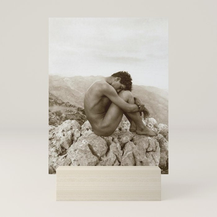 Caino' Male Nude black and white photograph / black and white photography by Wilhem von Gloeden Mini Art Print