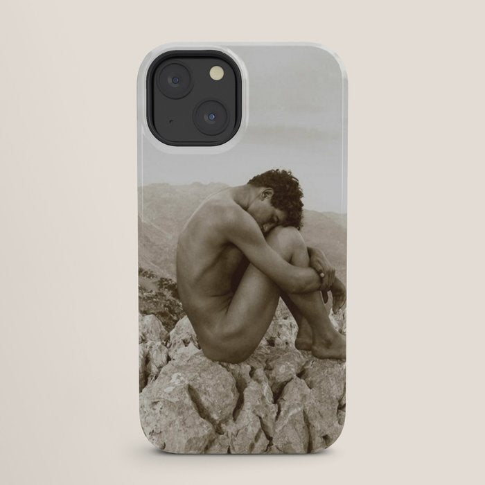 Caino' Male Nude black and white photograph / black and white photography by Wilhem von Gloeden iPhone Case