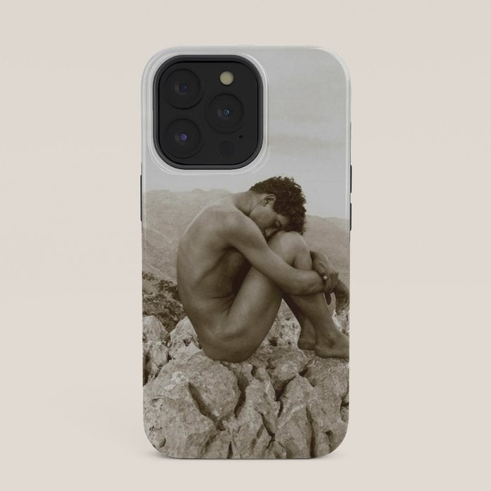 Caino' Male Nude black and white photograph / black and white photography by Wilhem von Gloeden iPhone Case