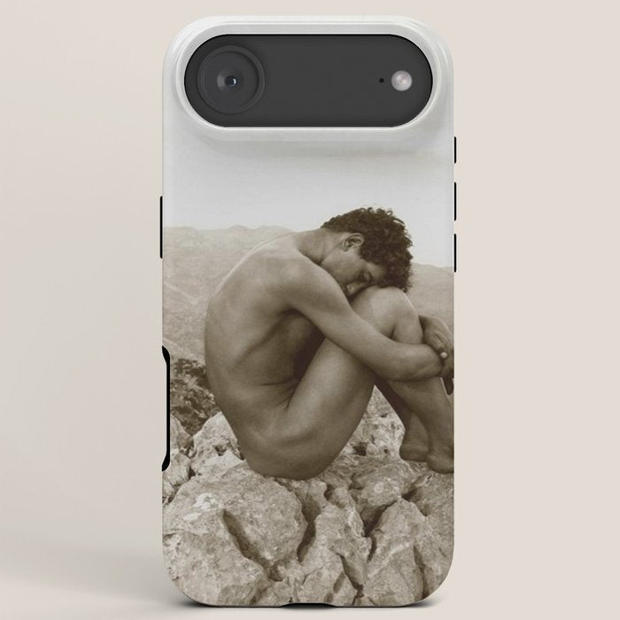 Caino' Male Nude black and white photograph / black and white photography by Wilhem von Gloeden iPhone Case