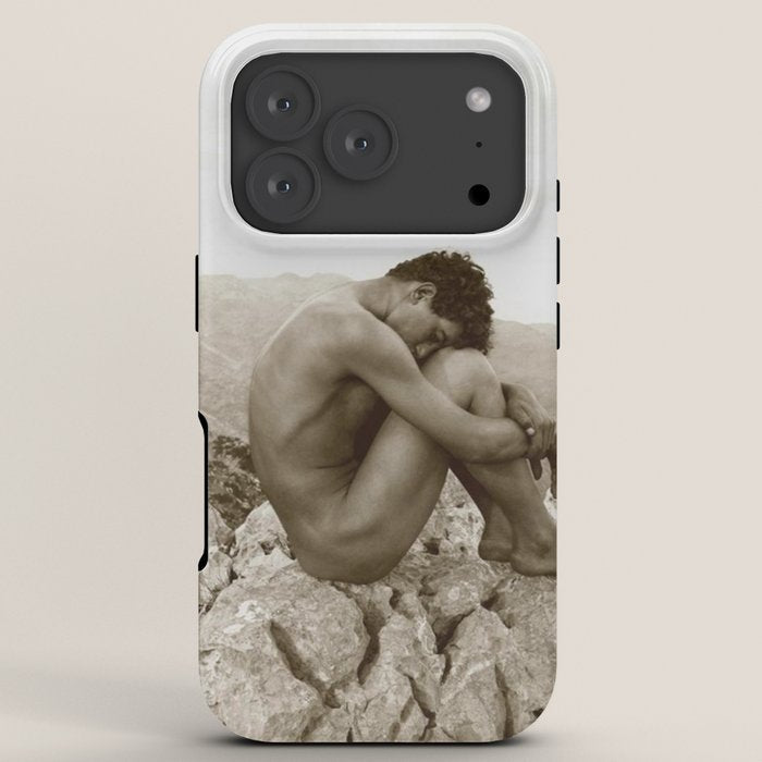 Caino' Male Nude black and white photograph / black and white photography by Wilhem von Gloeden iPhone Case