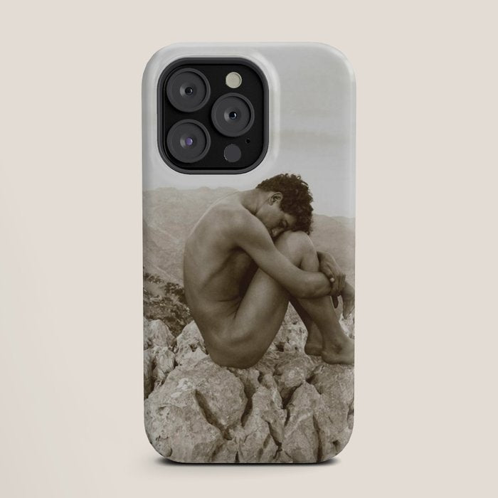 Caino' Male Nude black and white photograph / black and white photography by Wilhem von Gloeden iPhone Case
