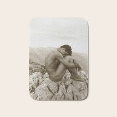 Caino' Male Nude black and white photograph / black and white photography by Wilhem von Gloeden Bath Mat