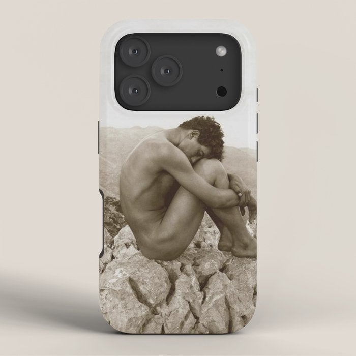 Caino' Male Nude black and white photograph / black and white photography by Wilhem von Gloeden iPhone Case