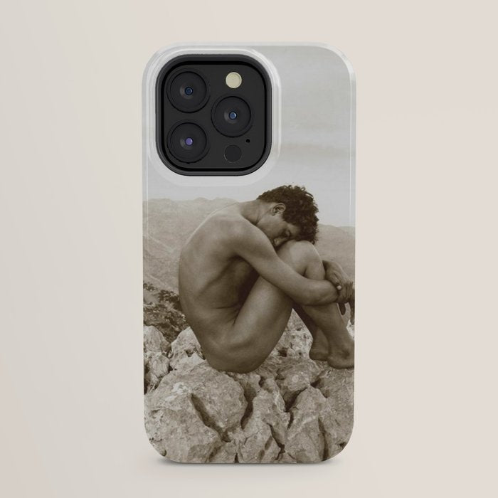 Caino' Male Nude black and white photograph / black and white photography by Wilhem von Gloeden iPhone Case