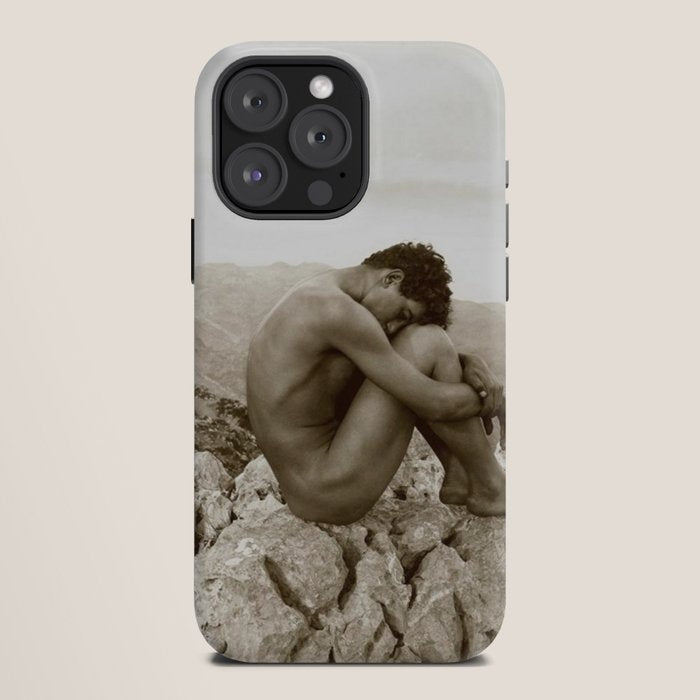 Caino' Male Nude black and white photograph / black and white photography by Wilhem von Gloeden iPhone Case