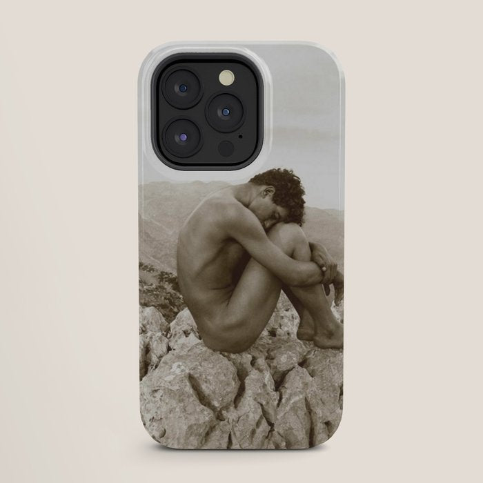 Caino' Male Nude black and white photograph / black and white photography by Wilhem von Gloeden iPhone Case