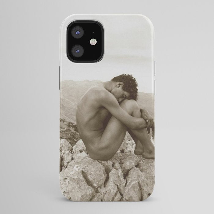 Caino' Male Nude black and white photograph / black and white photography by Wilhem von Gloeden iPhone Case