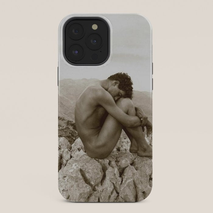 Caino' Male Nude black and white photograph / black and white photography by Wilhem von Gloeden iPhone Case