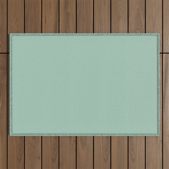 1950s Mint Green Solid Outdoor Rug