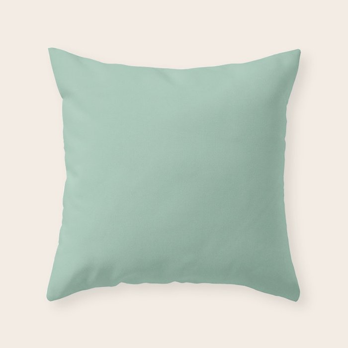 1950s Mint Green Solid Throw Pillow
