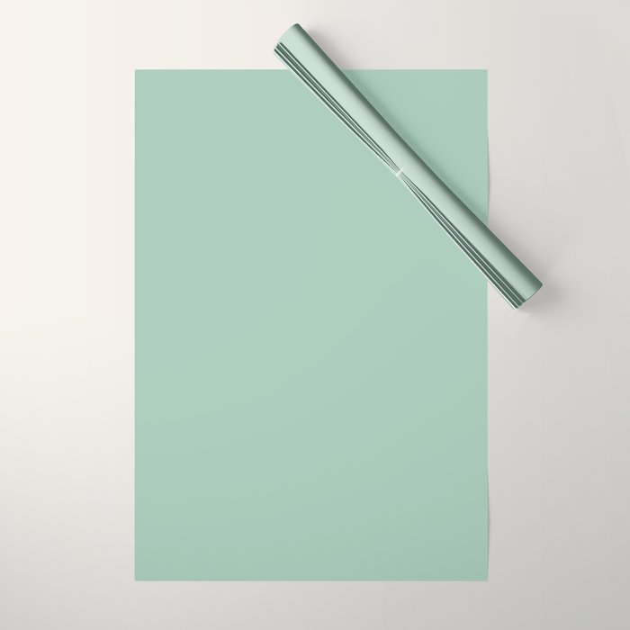 1950s Mint Green Solid Wrapping Paper