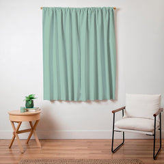 1950s Mint Green Solid Window Curtain