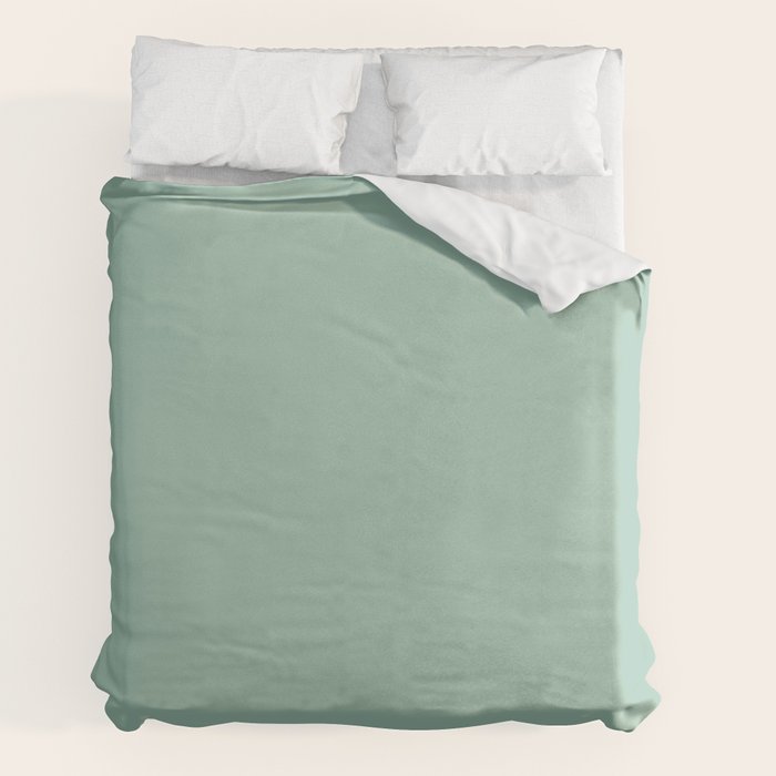 1950s Mint Green Solid Duvet Cover