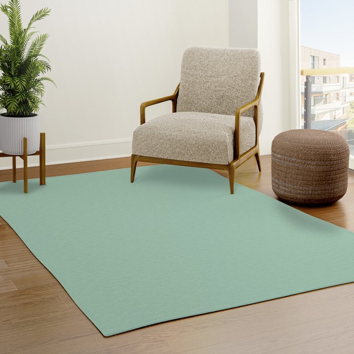 1950s Mint Green Solid Rug