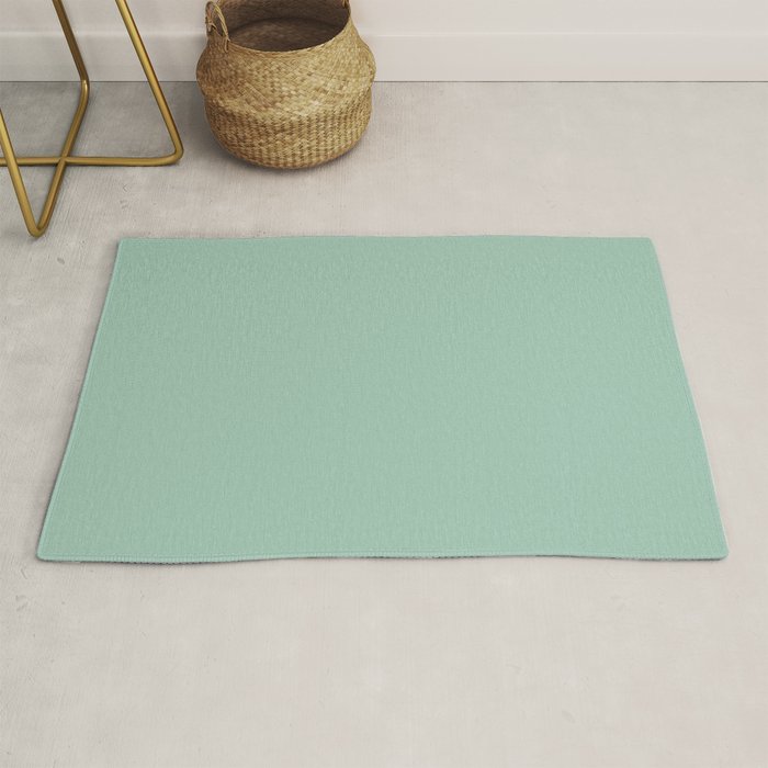 1950s Mint Green Solid Rug
