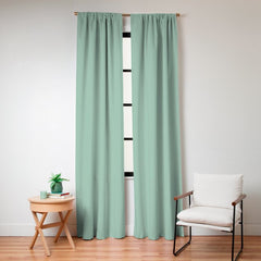 1950s Mint Green Solid Window Curtain