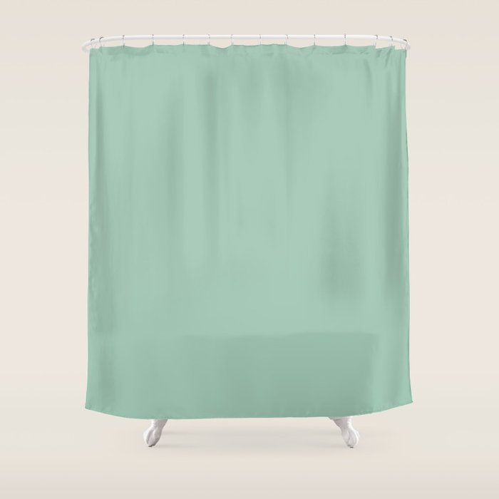 1950s Mint Green Solid Shower Curtain
