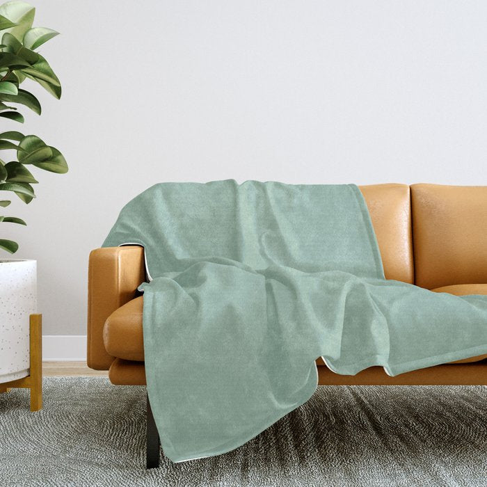 1950s Mint Green Solid Throw Blanket