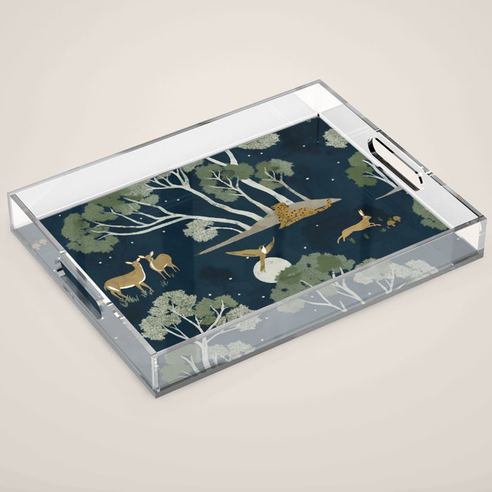 A Forest Awakens Full Moon Acrylic Tray