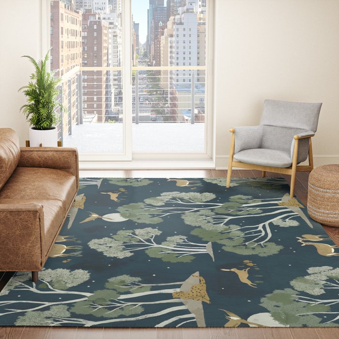 A Forest Awakens Full Moon Rug