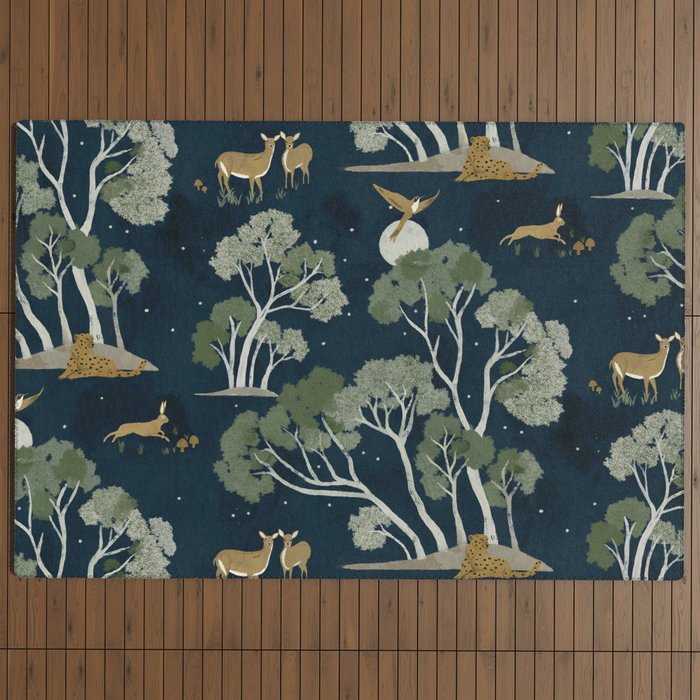 A Forest Awakens Full Moon Outdoor Rug