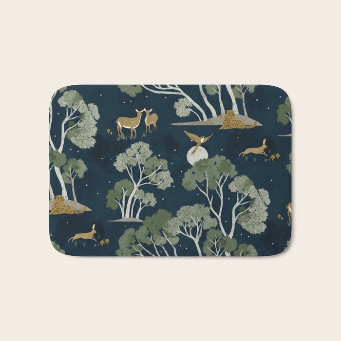 A Forest Awakens Full Moon Bath Mat