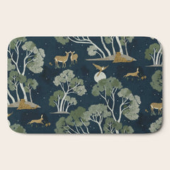 A Forest Awakens Full Moon Bath Mat