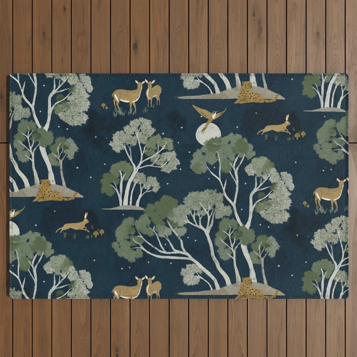 A Forest Awakens Full Moon Outdoor Rug