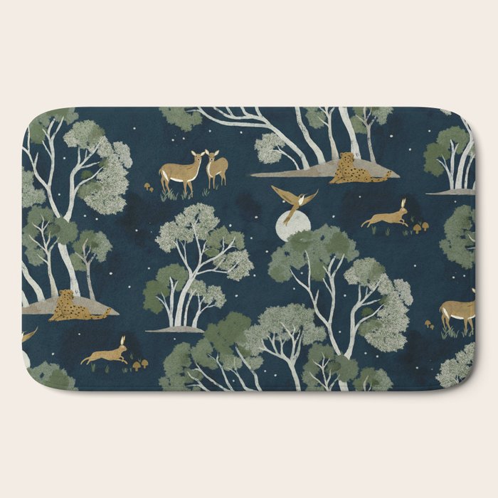 A Forest Awakens Full Moon Bath Mat
