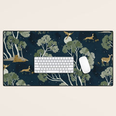 A Forest Awakens Full Moon Desk Mat
