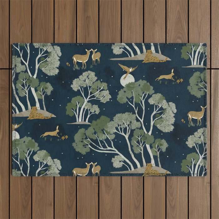A Forest Awakens Full Moon Outdoor Rug