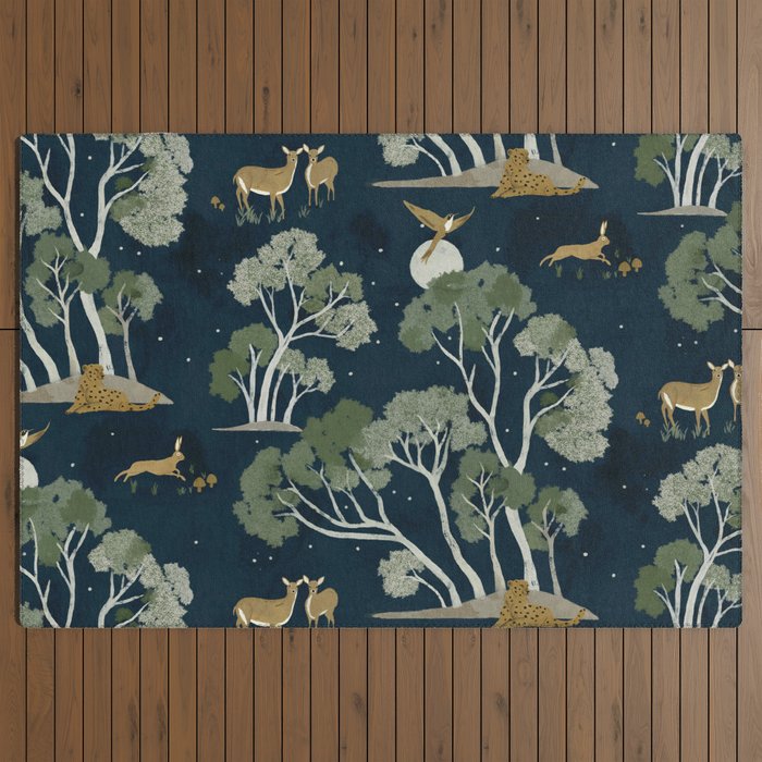 A Forest Awakens Full Moon Outdoor Rug